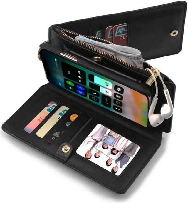 Alt view image 2 of 13 - Musubo Business Multifunctional PU Leather with Card Slots Wallet Stand Full Body Shockproof Flip Protective Case for iPhone X / XS / XR / XS Max / 7 / 8 / 7 Plus / 8 Plus / 6 / 6S / 6 Plus / 6S Plus