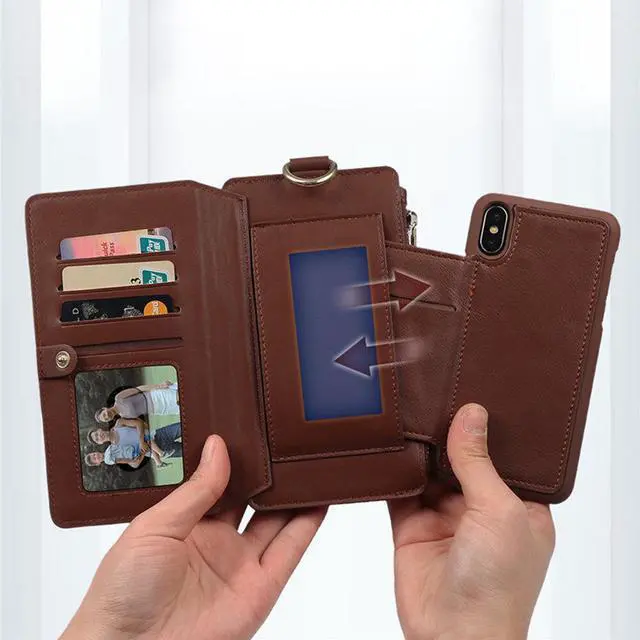 Alt view image 7 of 13 - Musubo Business Multifunctional PU Leather with Card Slots Wallet Stand Full Body Shockproof Flip Protective Case for iPhone X / XS / XR / XS Max / 7 / 8 / 7 Plus / 8 Plus / 6 / 6S / 6 Plus / 6S Plus