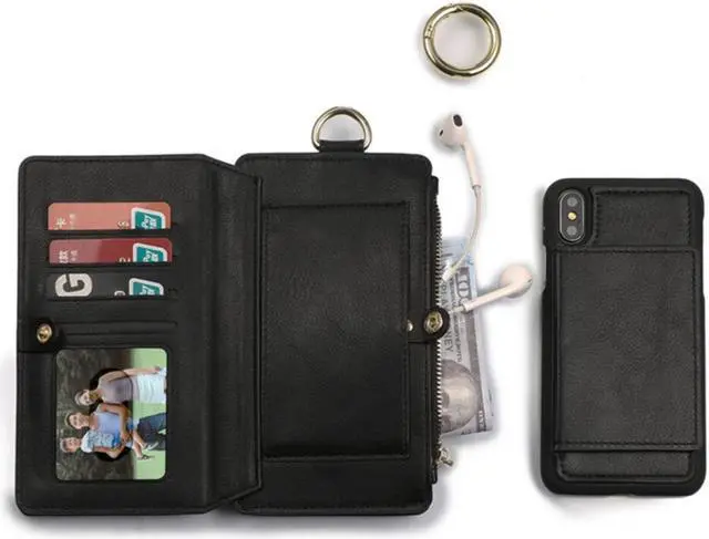 Alt view image 6 of 13 - Musubo Business Multifunctional PU Leather with Card Slots Wallet Stand Full Body Shockproof Flip Protective Case for iPhone X / XS / XR / XS Max / 7 / 8 / 7 Plus / 8 Plus / 6 / 6S / 6 Plus / 6S Plus