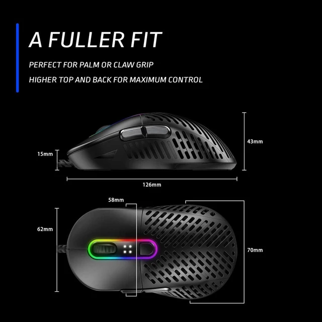 67 Mouse Computer MOUNTAIN Makalu 67 RGB Gaming Mouse with Unique Patented Lightweight ...