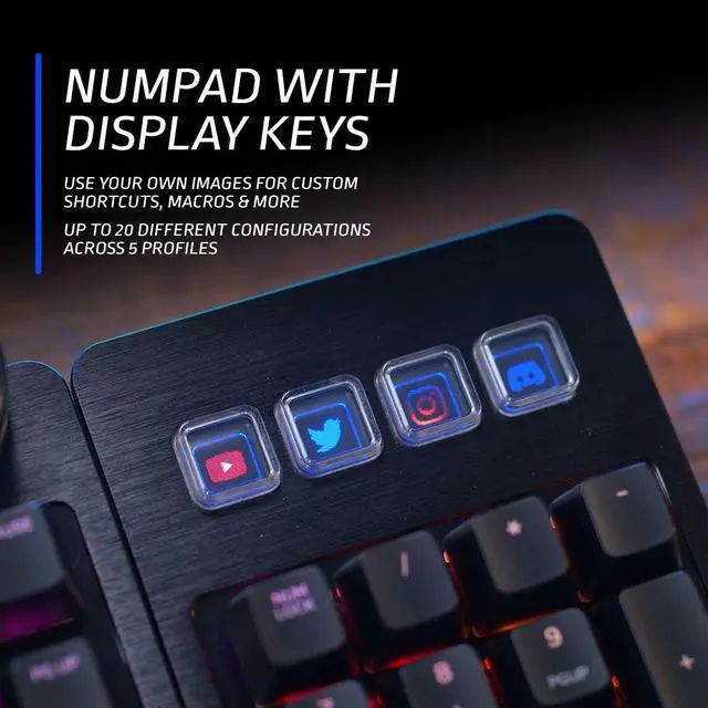 Alt view image 2 of 7 - MOUNTAIN Everest Max Mechanical Gaming Keyboard - Modular - Integrated Display Keys - Hot-Swappable Switches - OBS Controls Integration - Tactile and Quiet - RGB Backlit - Midnight Black