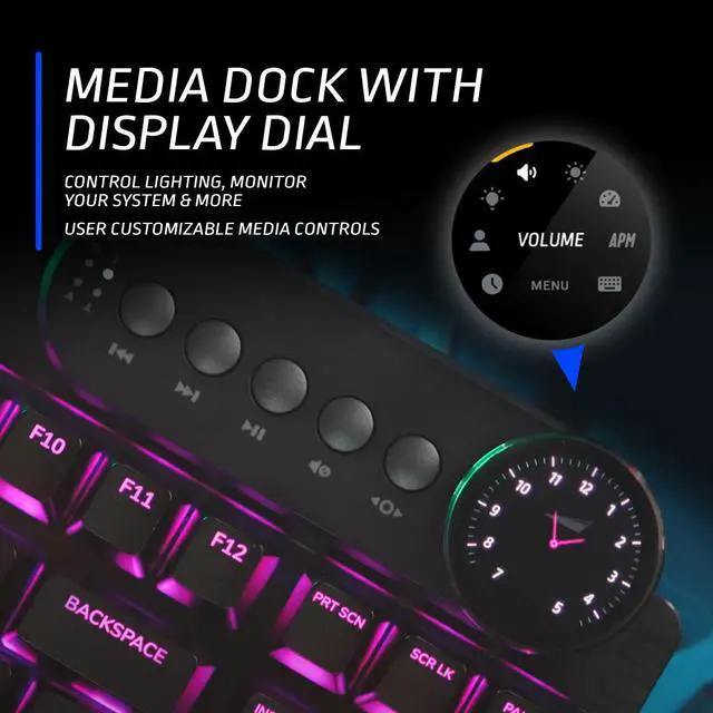 Alt view image 5 of 7 - MOUNTAIN Everest Max Mechanical Gaming Keyboard - Modular - Integrated Display Keys - Hot-Swappable Switches - OBS Controls Integration - Fastest & Linear - RGB Backlit - Midnight Black