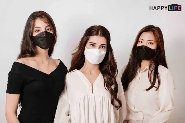 Alt view image 2 of 5 - Good Day - Happy Life Premium Black KF94 Face Mask - Adult 10 Count - Individually Packaged
