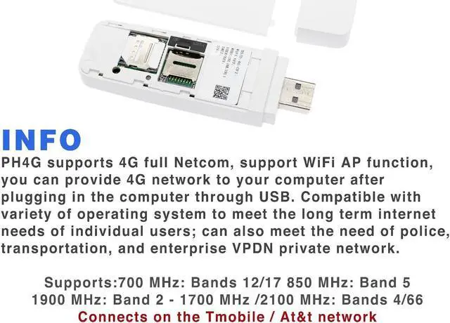Alt view image 4 of 5 - 4G Dongle WIFI Hotspot Qualcomm MDM AT&T and T-Mobile Compatible