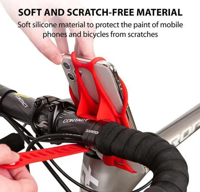 Alt view image 7 of 7 - Bone Bike Tie 3, Universal Bike Phone Mount for Handlebar, Bicycle Motorcycle Phone Holder for Apple iPhone 13 12 11 Pro Max Mini XS XR X 8 Samsung Galaxy S21 S20 Note 20 10, and more (Black)