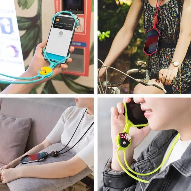 Alt view image 6 of 8 - Bone Lanyard Phone Tie, Universal Cell Phone Lanyard, Silicone Neck Strap Smartphone for iPhone 12 11 Xs Max XS XR X SE Samsung Galaxy S10 S9 S8 Note 10 9 Google Pixel 3 XL LG (Red/ Bone)