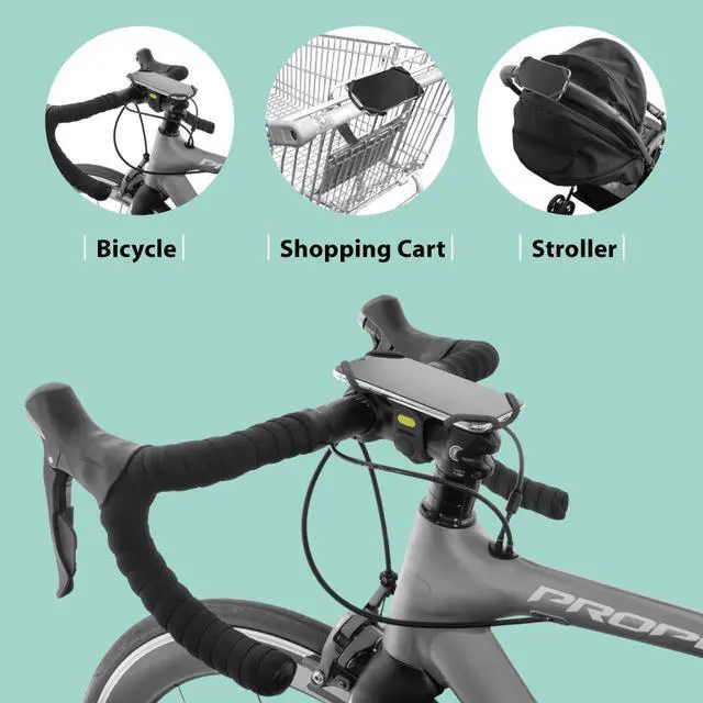 Alt view image 5 of 7 - Bone Bike Tie Pro 2, Universal Bike Phone Mount for Stem Mount, Bicycle Motorcycle Stem Handlebar Cell Phone Holder for iPhone 12 11 Pro Max XS XR 8 7 6 Plus (Black)