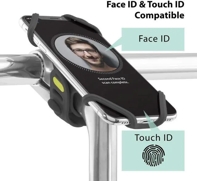 Alt view image 3 of 7 - Bone Bike Tie Pro 2, Universal Bike Phone Mount for Stem Mount, Bicycle Motorcycle Stem Handlebar Cell Phone Holder for iPhone 12 11 Pro Max XS XR 8 7 6 Plus (Black)