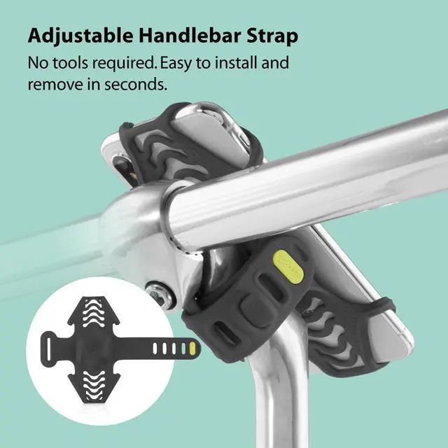 Alt view image 4 of 7 - Bone Bike Tie Pro 2, Universal Bike Phone Mount for Stem Mount, Bicycle Motorcycle Stem Handlebar Cell Phone Holder for iPhone 12 11 Pro Max XS XR 8 7 6 Plus (Black)