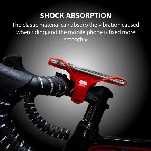 Alt view image 5 of 7 - Bone Bike Tie Pro 3, Universal Bike Phone Mount for Stem Mount, Bicycle Motorcycle Phone Holder for iPhone 13 12 Pro Max Mini 11 X 8 7 6 Plus, Galaxy Note20 10 9 S20 10 9 8, Phones 5.8"-7.2" (Red)