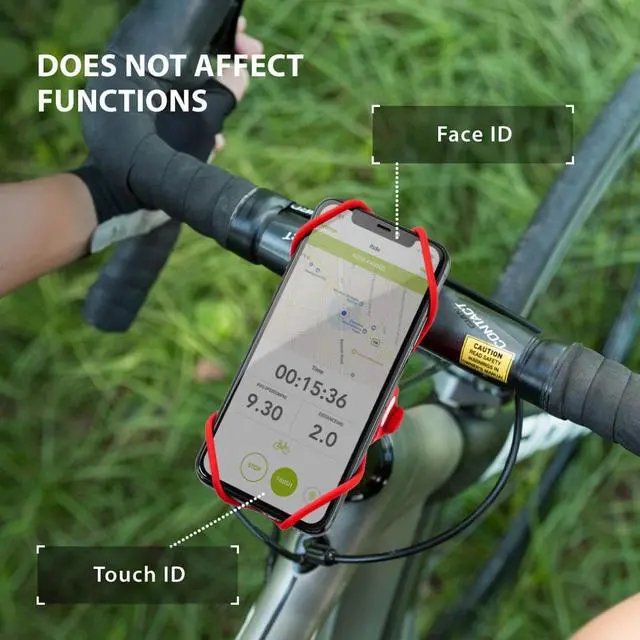 Alt view image 6 of 7 - Bone Bike Tie Pro 3, Universal Bike Phone Mount for Stem Mount, Bicycle Motorcycle Phone Holder for iPhone 13 12 Pro Max Mini 11 X 8 7 6 Plus, Galaxy Note20 10 9 S20 10 9 8, Phones 5.8"-7.2" (Gray)