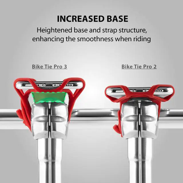 Alt view image 4 of 7 - Bone Bike Tie Pro 3, Universal Bike Phone Mount for Stem Mount, Bicycle Motorcycle Phone Holder for iPhone 13 12 Pro Max Mini 11 X 8 7 6 Plus, Galaxy Note20 10 9 S20 10 9 8, Phones 5.8"-7.2" (Gray)