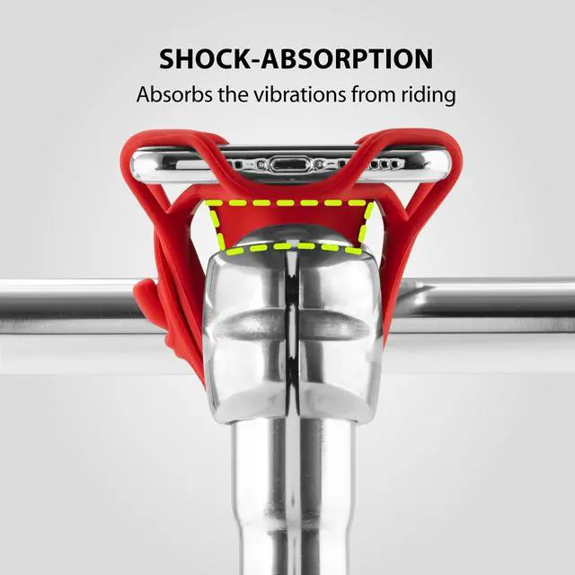 Alt view image 5 of 7 - Bone Bike Tie Pro 4 Bike Phone Holder for Stem Mounting 4.7” - 7.2” Screen Smartphones, Face ID Compatible, Ultra Light Weight Bicycle Phone Mount, Designed for Road, Race & Touring- Luminous