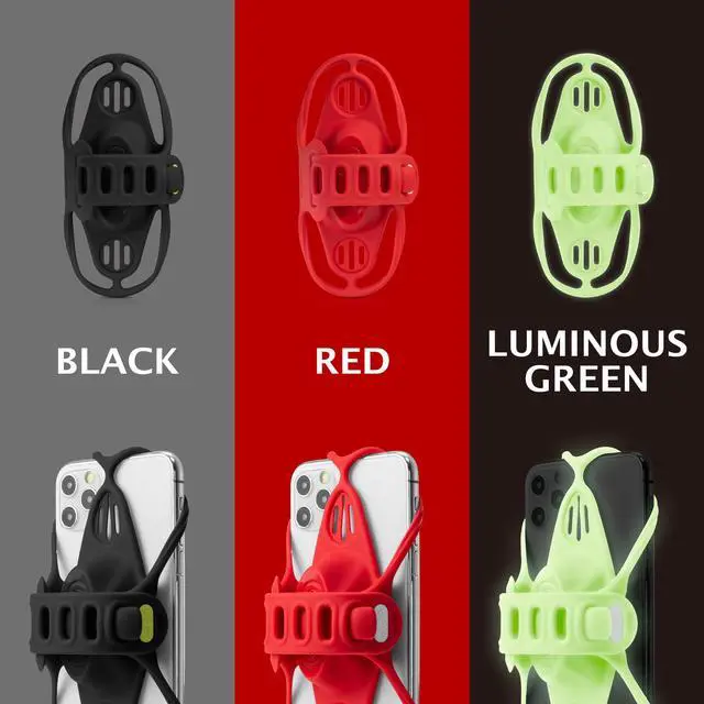 Alt view image 7 of 7 - Bone Bike Tie Pro 4 Bike Phone Holder for Stem Mounting 4.7” - 7.2” Screen Smartphones, Face ID Compatible, Ultra Light Weight Bicycle Phone Mount, Designed for Road, Race & Touring- Luminous