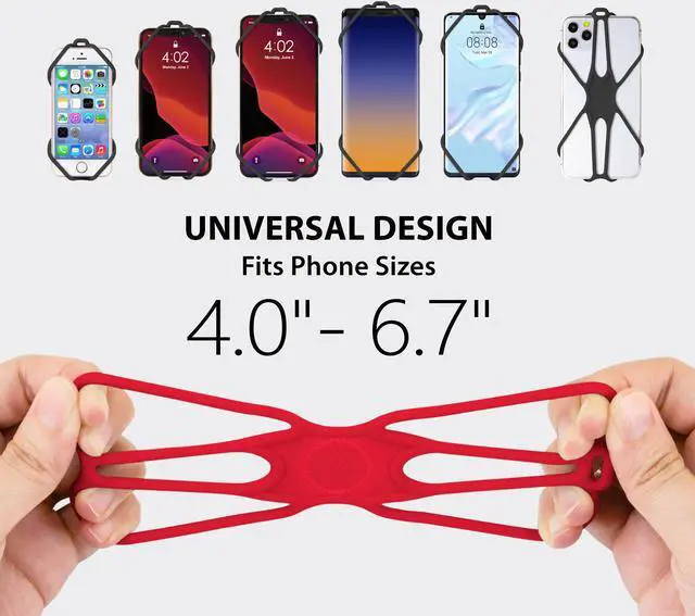Alt view image 2 of 7 - Bone Crossbody Lanyard Phone Tie 2, Universal Anti-Lost Crossbody Cell Phone Lanyard Case for iPhone 13 12 11 Pro Max Mini, Adjustable Silicone Lanyard, for 4-6.7" Phone (Black) Red