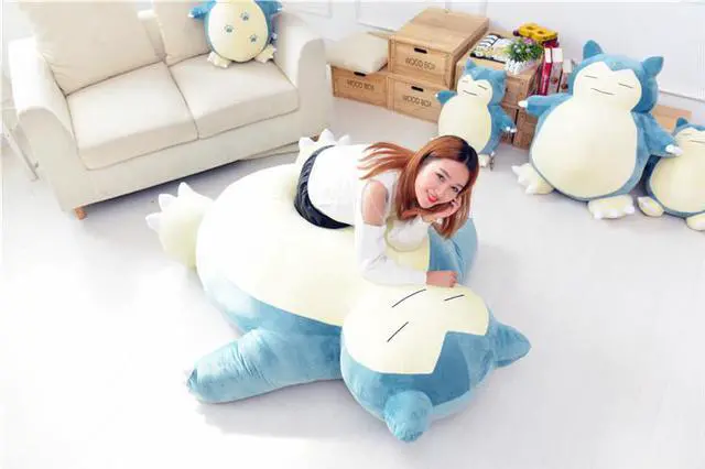 Alt view image 4 of 4 - Hot Sell Snorlax Plush Stuffed Dolls Soft Cartoon Toys Snorlax Bean Bag Hot Valentine's Day Gift For Children 150cm Giant Snorlax Skin