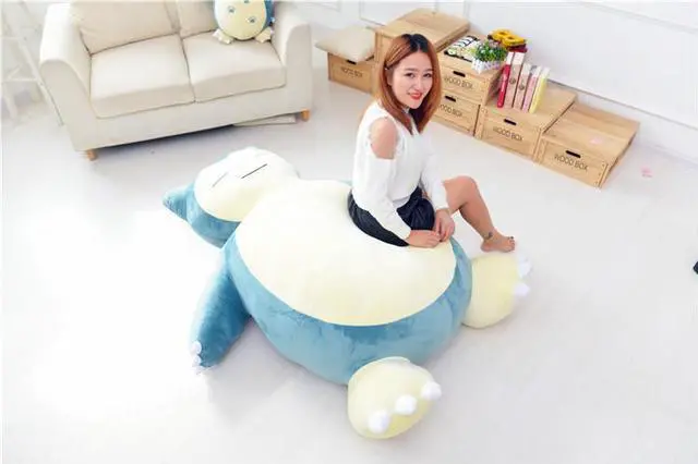 Alt view image 3 of 4 - Hot Sell Snorlax Plush Stuffed Dolls Soft Cartoon Toys Snorlax Bean Bag Hot Valentine's Day Gift For Children 150cm Giant Snorlax Skin