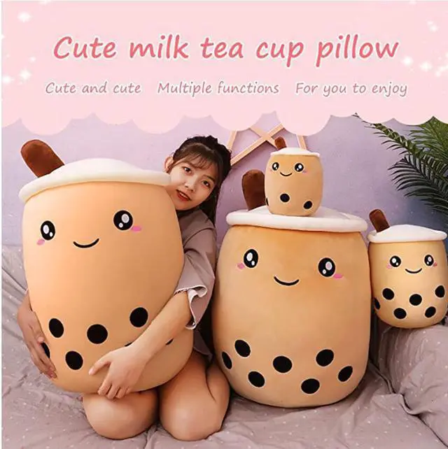 Alt view image 5 of 7 - Bubble Tea Plush Pillow Boba Plush Pillow Stuffed Animal Stuffed Bubble Milk Tea Cup Doll Plush Toy for Kids , Adults , Boba Lover Gifts