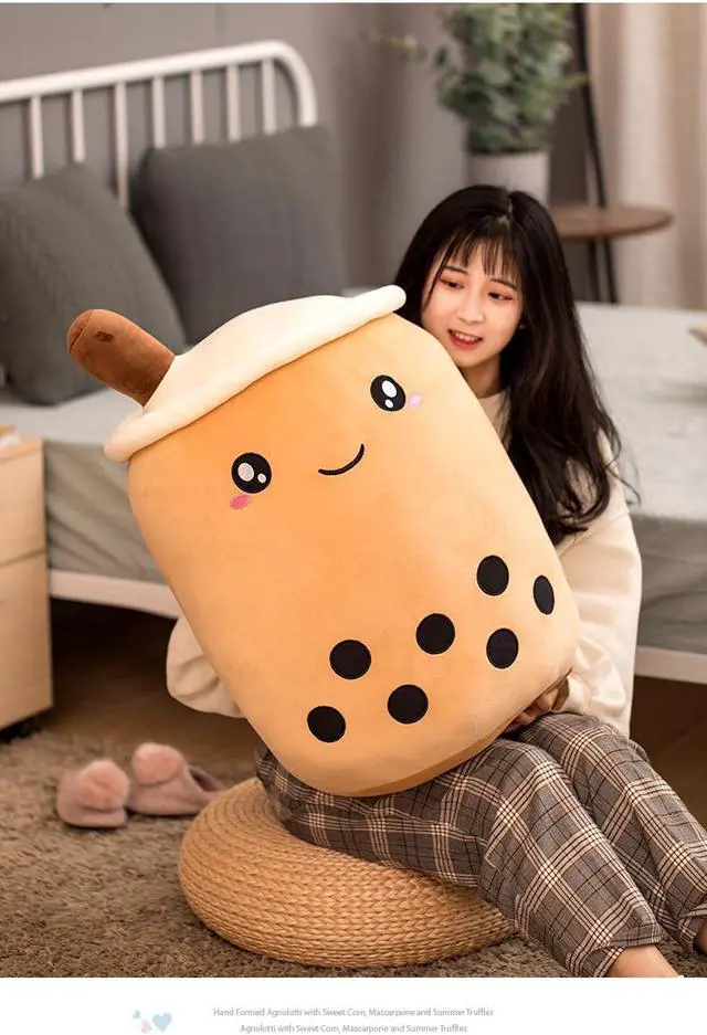 Alt view image 4 of 7 - Bubble Tea Plush Pillow Boba Plush Pillow Stuffed Animal Stuffed Bubble Milk Tea Cup Doll Plush Toy for Kids , Adults , Boba Lover Gifts