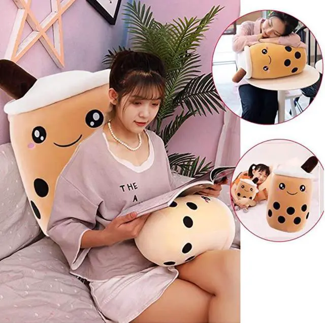 Alt view image 6 of 7 - Bubble Tea Plush Pillow Boba Plush Pillow Stuffed Animal Stuffed Bubble Milk Tea Cup Doll Plush Toy for Kids , Adults , Boba Lover Gifts