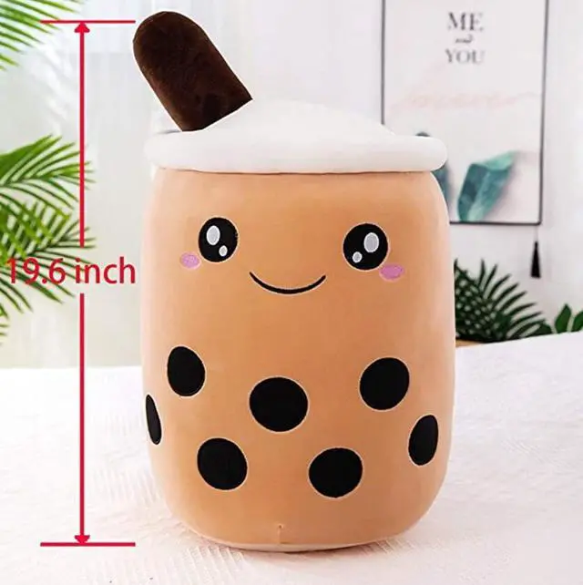 Alt view image 7 of 7 - Bubble Tea Plush Pillow Boba Plush Pillow Stuffed Animal Stuffed Bubble Milk Tea Cup Doll Plush Toy for Kids , Adults , Boba Lover Gifts