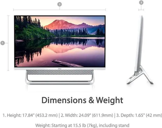 Alt view image 6 of 6 - New Dell Inspiron 7700 All-in-One Desktop 27" Full HD Touchscreen NVIDIA GeForce MX330 Intel core i7-1165G7 64GB DDR4 RAM 2TB SSD Windows 11 Pro KB&Mouse Silver