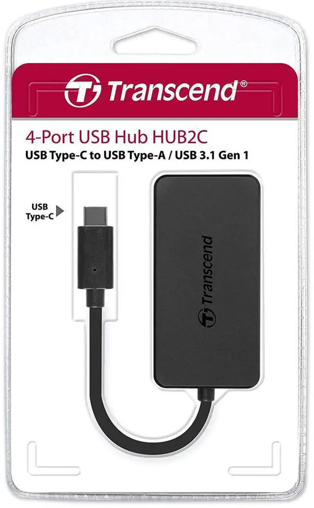 Alt view image 12 of 15 - Transcend USB Type-C 4-Port Hub USB3.1 Gen 1