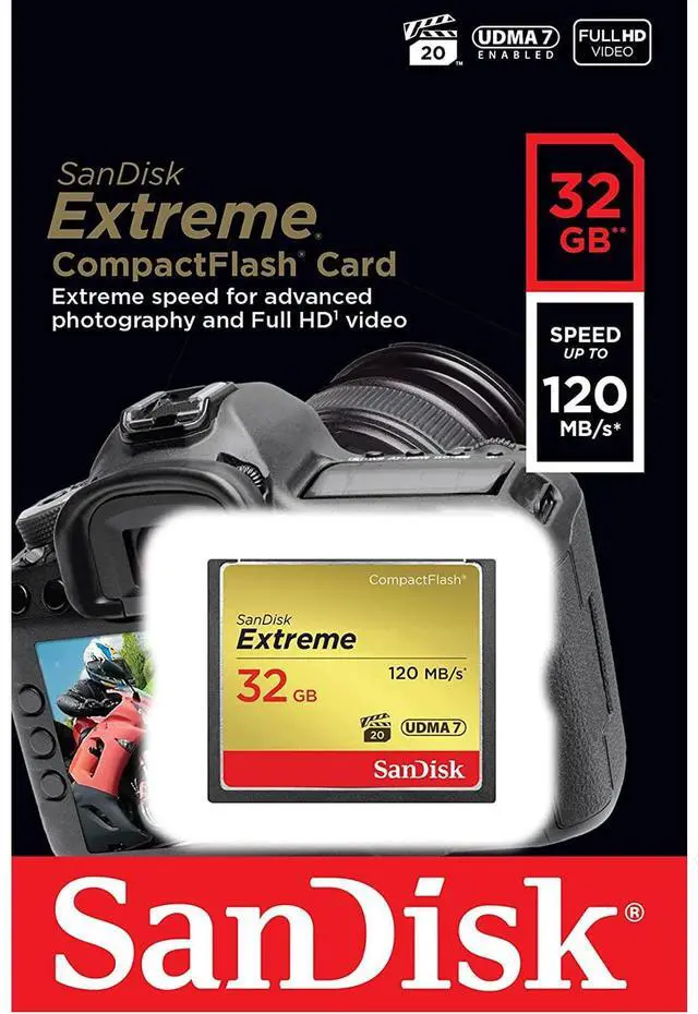 Alt view image 7 of 12 - SanDisk Extreme SDCFXSB-032G-G46 32GB CompactFlash Memory Card