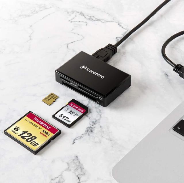 Alt view image 10 of 11 - Transcend RDF8 USB3.1 All-In-One Multi Card Reader White