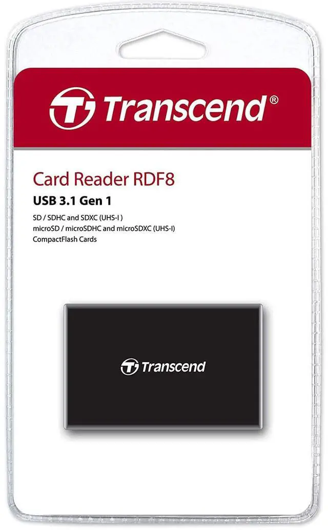 Alt view image 13 of 17 - Transcend RDF8 USB3.1 Gen 1 All-In-One Multi Card Reader Black