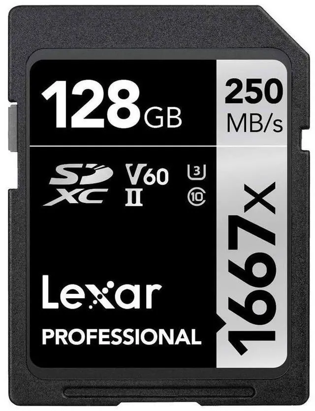 Alt view image 2 of 2 - Lexar LSD128CBNA1667 Professional SDHC/SDXC 1667x UHS-II 128GB Memory Card (3-Pack)