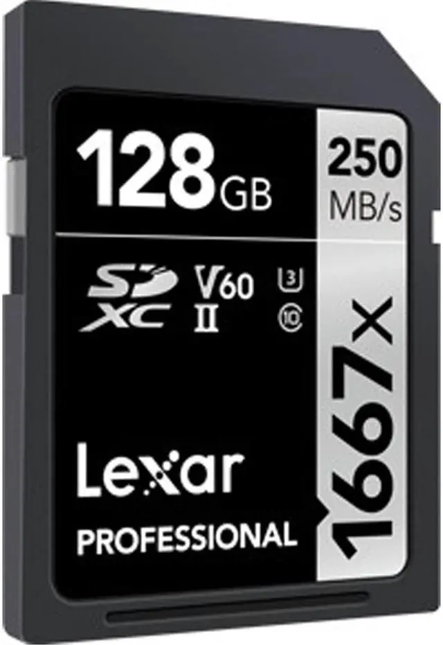 Alt view image 7 of 12 - Original Lexar 1667x V60 250MB/s Flash Memory sd cards 64gb 128GB UHS-II U3 Card high speed 256GB SDXC For 3D 4K HD video (128GB)