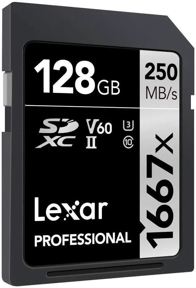 Alt view image 12 of 12 - Original Lexar 1667x V60 250MB/s Flash Memory sd cards 64gb 128GB UHS-II U3 Card high speed 256GB SDXC For 3D 4K HD video (128GB)