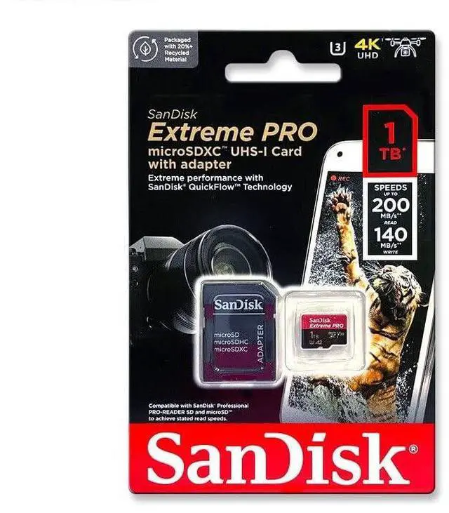 Alt view image 20 of 20 - SanDisk 1TB Extreme PRO A2 microSDXC Card UHS-I U3 V30 Read Speed up to 200MB/s for 4K UHD Video (SDSQXCD-1T00-GN6MA)
