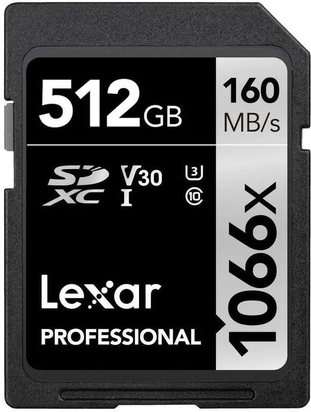 Main image of Lexar Professional 1066x 512GB SDXC UHS-I Card Silver Series, Up to 160MB/s Read, for DSLR and Mirrorless Cameras