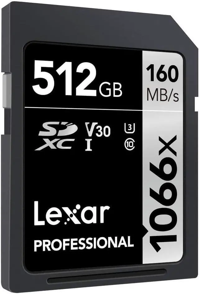 Alt view image 2 of 7 - Lexar Professional 1066x 512GB SDXC UHS-I Card Silver Series, Up to 160MB/s Read, for DSLR and Mirrorless Cameras