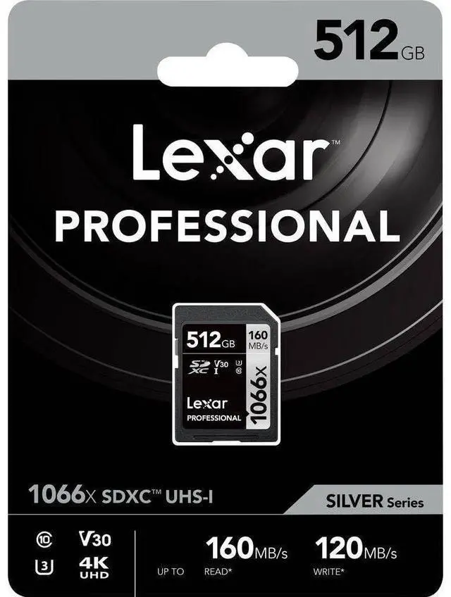 Alt view image 7 of 7 - Lexar Professional 1066x 512GB SDXC UHS-I Card Silver Series, Up to 160MB/s Read, for DSLR and Mirrorless Cameras