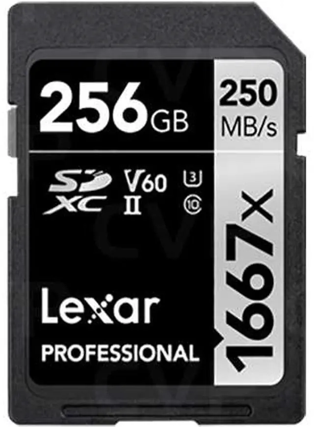 Alt view image 4 of 7 - Original Lexar 1667x V60 250MB/s Flash Memory sd cards 64gb 128GB UHS-II U3 Card high speed 256GB SDXC For 3D 4K HD video (256GB)