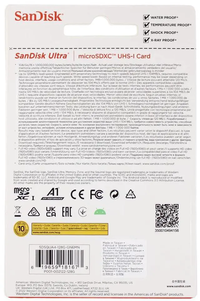 Alt view image 10 of 12 - SanDisk SDSQUA4-128G-GN6MN DCM 128GB 8pin microSDXC r120MB/s C10 U1 A1 UHS-I SanDisk Ultra microSDXC Memory Card w/out Adapter