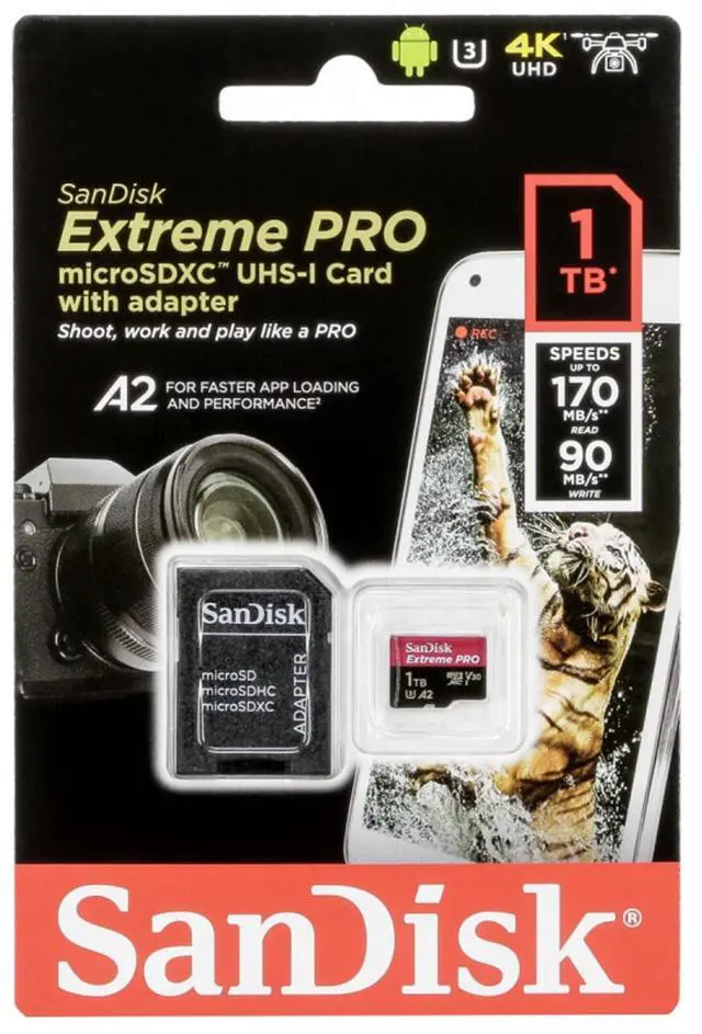 Alt view image 11 of 12 - Micro SD 1TB SanDisk Extreme PRO microSDXC A2 SDSQXCZ-1T00 Overseas package product