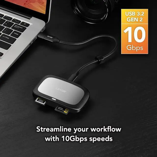 Alt view image 8 of 10 - Lexar Professional Cfexpress Type A / Sd Usb 3.2 Gen 2 Reader Designed For Cfexpress Type A And Sd Uhs-Ii Cards High-Speed Usb 10Gbps Transfer Speeds (Lrw530U-Rnbng)
