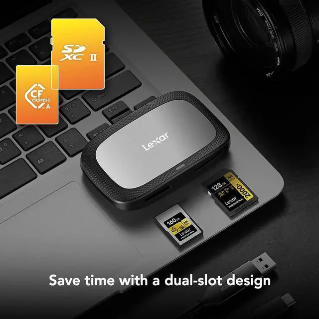 Alt view image 7 of 10 - Lexar Professional Cfexpress Type A / Sd Usb 3.2 Gen 2 Reader Designed For Cfexpress Type A And Sd Uhs-Ii Cards High-Speed Usb 10Gbps Transfer Speeds (Lrw530U-Rnbng)