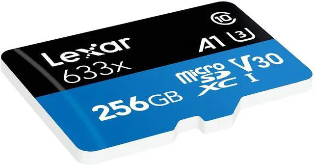 Alt view image 10 of 10 - Lexar LSDMI256BB633A DJT 256GB 8pin microSDXC r100MB/s w45MB/s C10 U3 V30 A1 UHS-I Lexar microSDXC Memory Card w/ Adapter