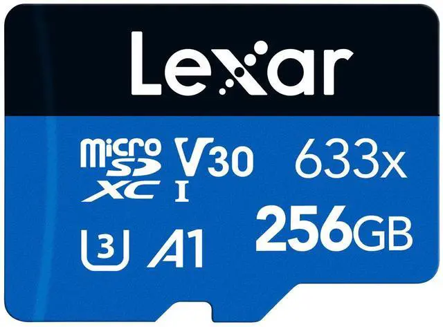 Alt view image 5 of 10 - Lexar LSDMI256BB633A DJT 256GB 8pin microSDXC r100MB/s w45MB/s C10 U3 V30 A1 UHS-I Lexar microSDXC Memory Card w/ Adapter