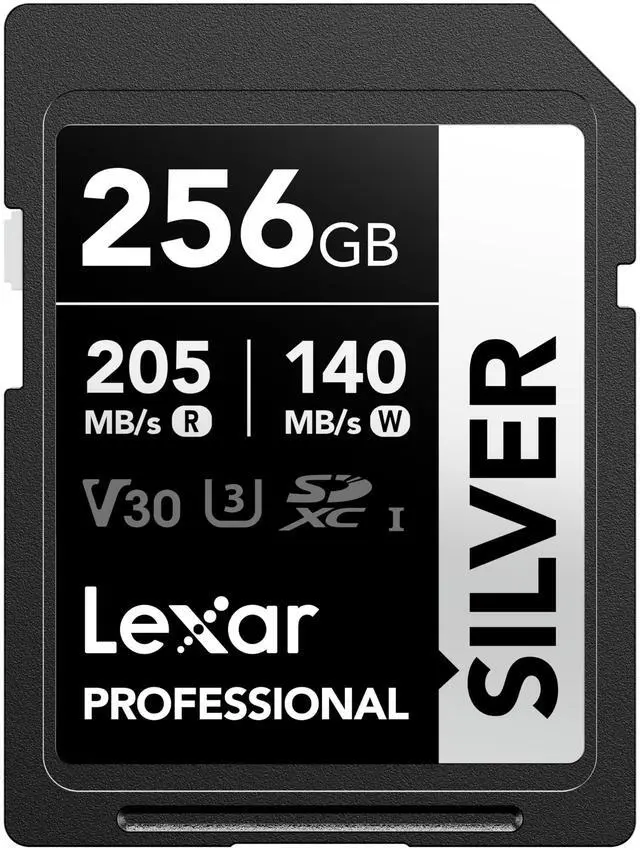 Main image of Lexar Professional Silver SD Card 256GB, Up to 205MB/s Read, 140MB/s Write, SDXC UHS-I Memory Card, Class 10, U3, V30, SD Card for Professional Photographers, Videographers, Enthusiasts