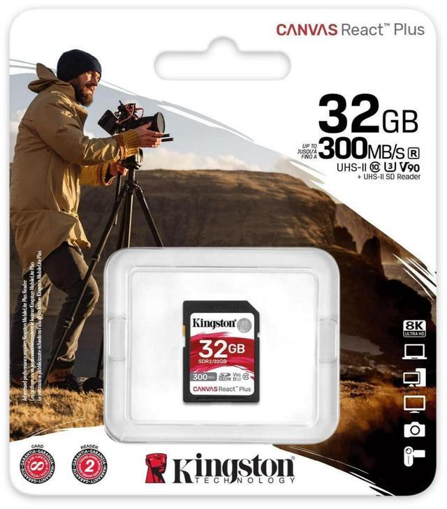 Alt view image 17 of 17 - Kingston Canvas React Plus 32GB Secure Digital High-Capacity (SDHC) Flash Card Model SDR2/32GB