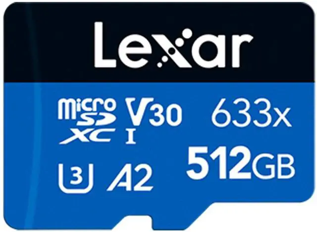 Alt view image 2 of 8 - Lexar LSDMI512BB633A MAS 512GB 8pin microSDXC r100MB/s w70MB/s C10 U3 V30 A1 UHS-I Lexar microSDXC Memory Card w/ Adapter