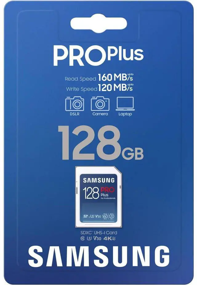 Alt view image 11 of 11 - Samsung Samsung 128GB PRO Plus UHS-I SDXC Memory Card, Blue #MB-SD128S/AM