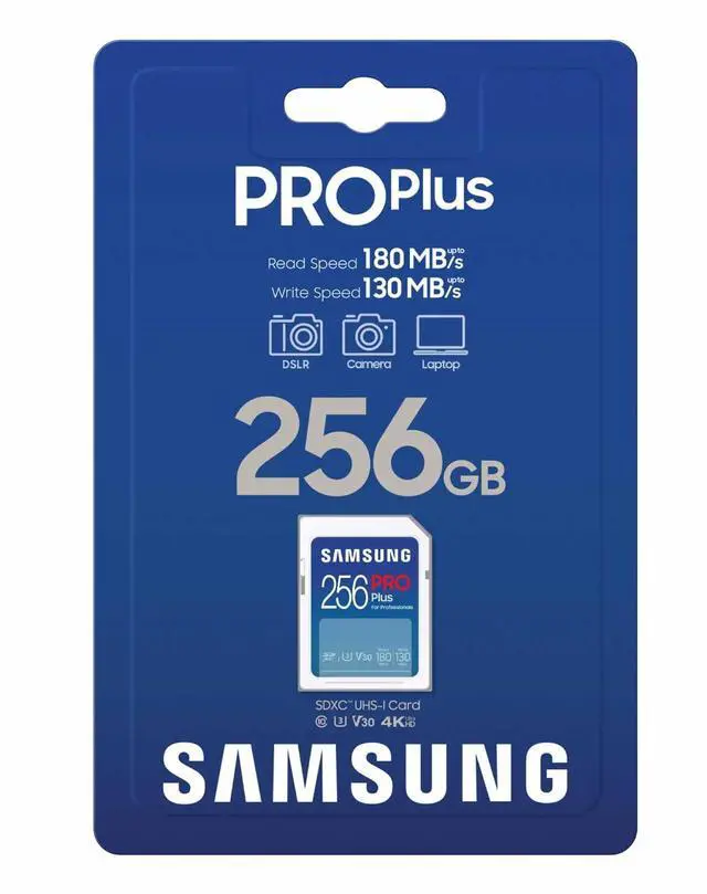 Alt view image 8 of 12 - Samsung Samsung 256GB PRO Plus UHS-I SDXC Memory Card, Blue #MB-SD256S/AM