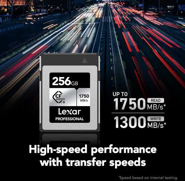 Alt view image 2 of 6 - Lexar 256GB Professional CFexpress Type B Silver Series Memory Card, for Photographers, Videographers, Up to 1750/1300 MB/s, 8K Video (LCXEXSL256G-RNENG)